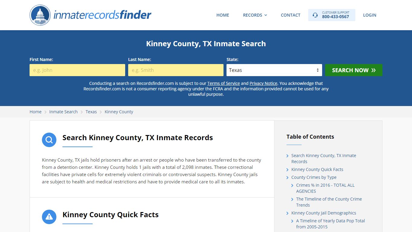 Kinney County, TX Inmate Lookup & Jail Records Online